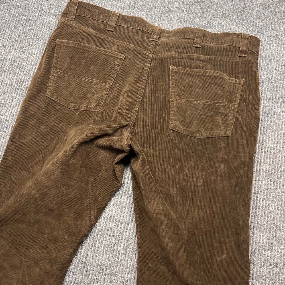 LL Bean Standard Fit Corduroy Pants Mens 38x30 Brown Stretch Straight Leg - Picture 4 of 8